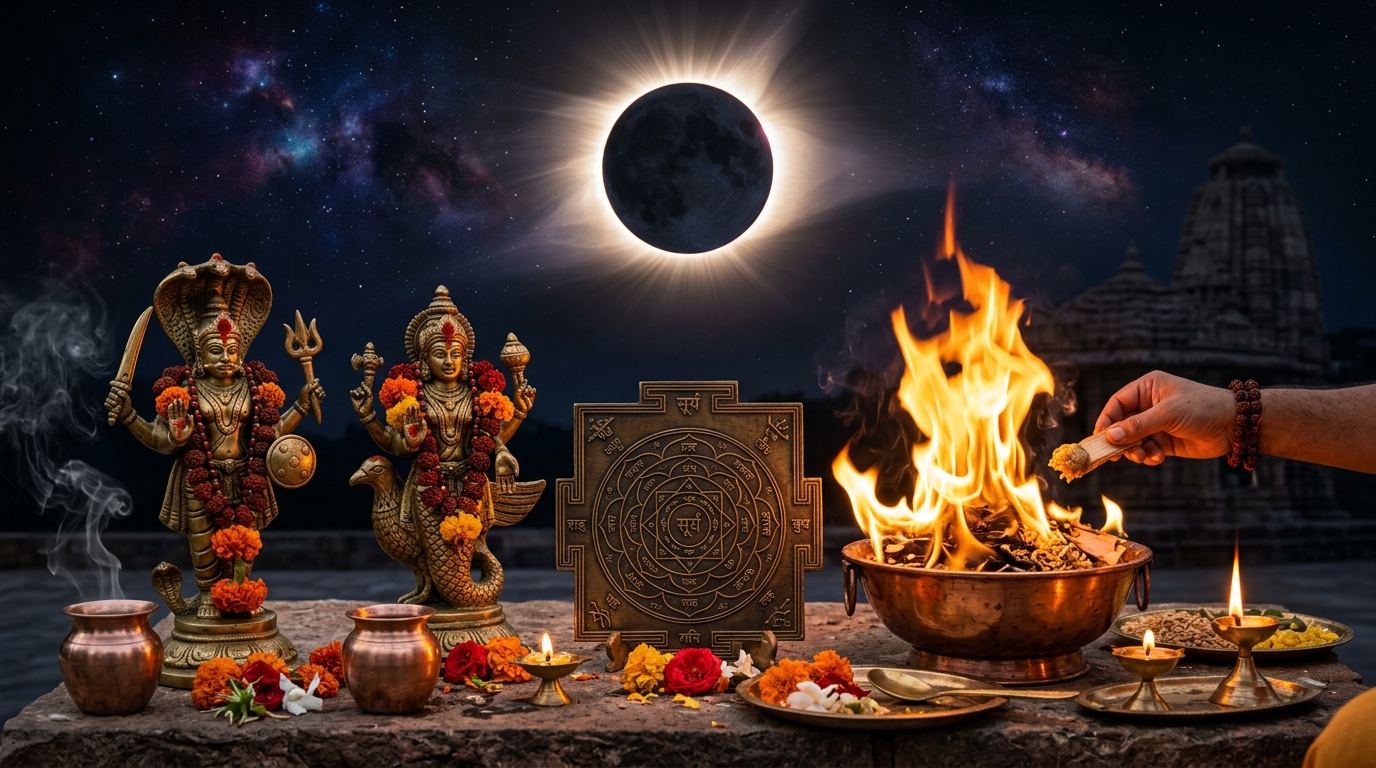 Vedic Rituals During Celestial Events: Solar Eclipse Shanti Pooja and Mahashivaratri Vigil Explained