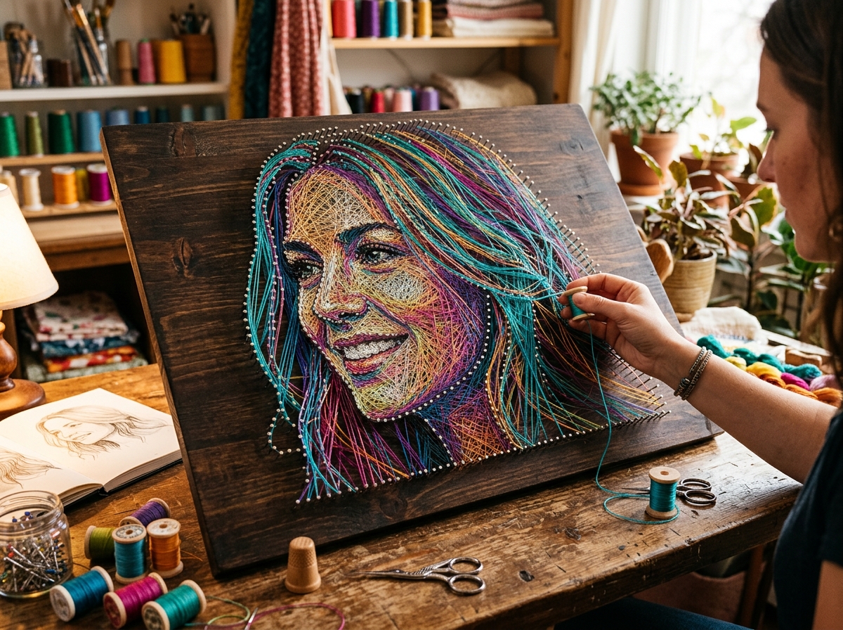 Bringing Sacred Art to Life: Interactive Live Thread Art Events for Birthdays & Weddings